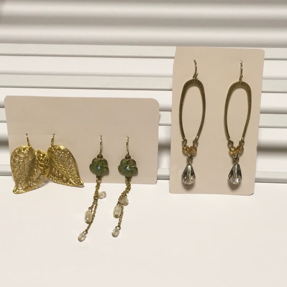 3 Pairs of Pierced Earrings